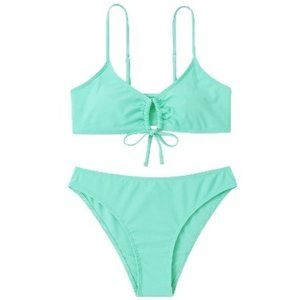 Aqua Spaghetti Strap Bikini